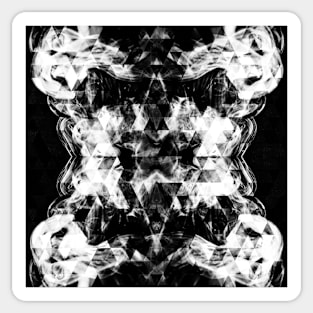 Electrifying black white sparkly triangle flames Sticker